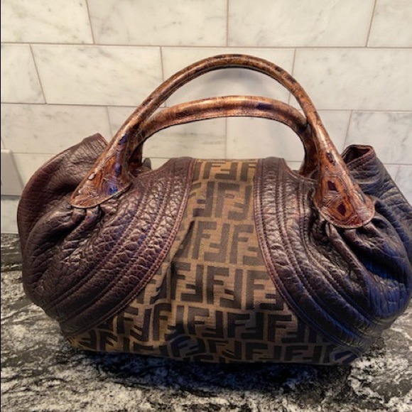 Authentic Fendi Borsa Spy Zucca Nappa Tobacco - Picture 3 of 11